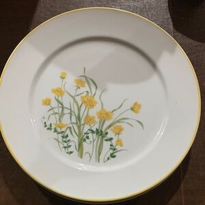 Floral Yellow and Green Serving Plate